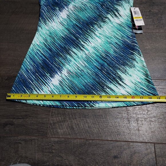 Ideology Womens Space Dyed T Back Tank Top Size M Energize Stripe Builtin Bra - Picture 6 of 13